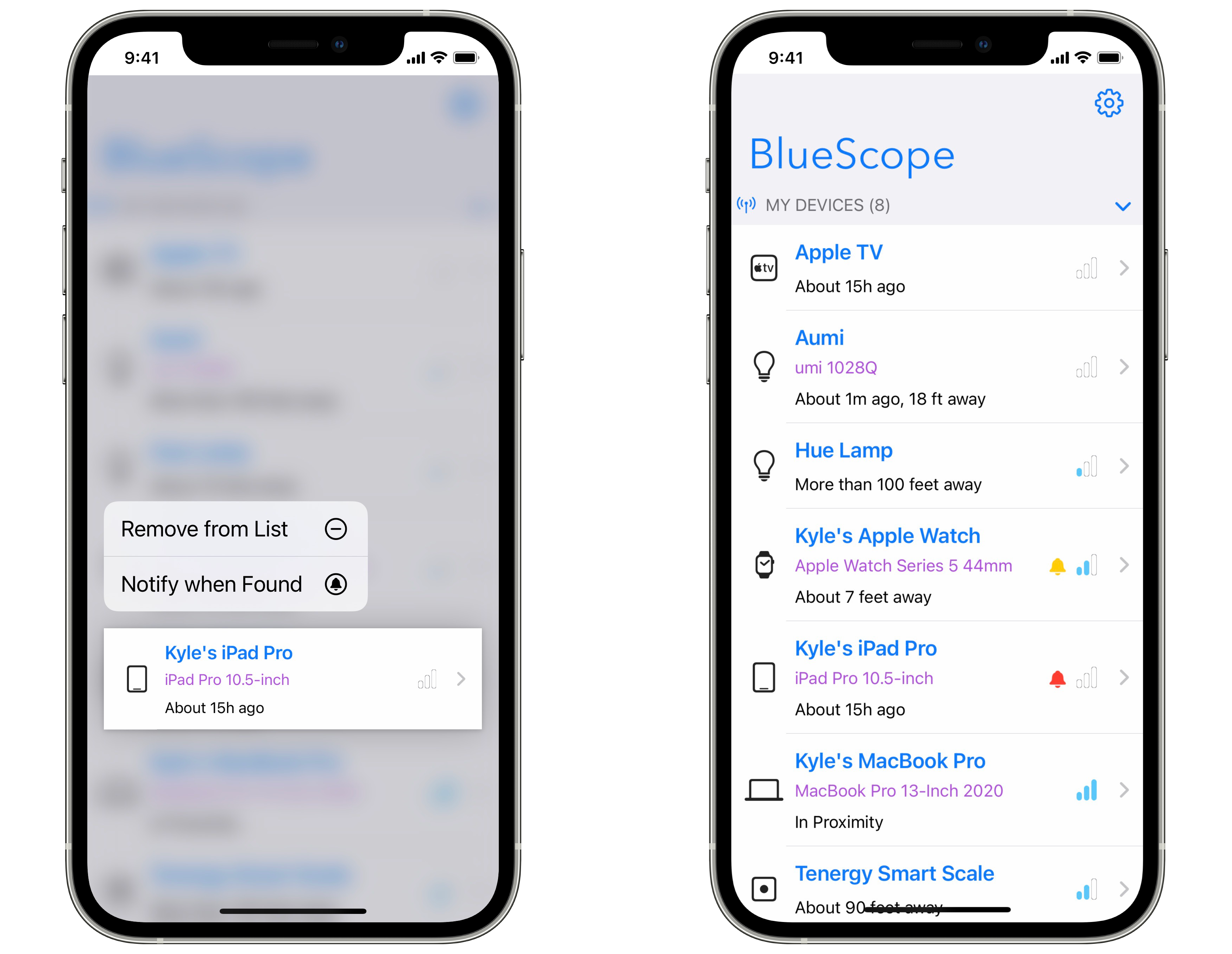 BlueScope Notifications feature