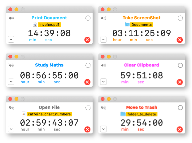 ActionTimer multiple actions