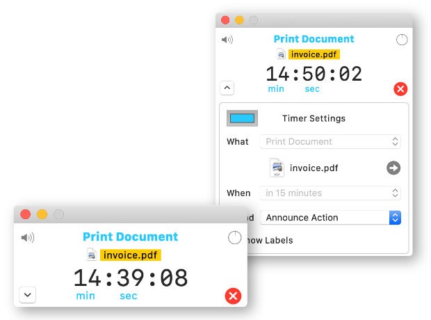ActionTimer printing feature