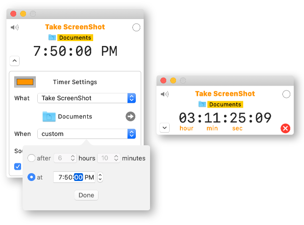 ActionTimer Screenshot feature